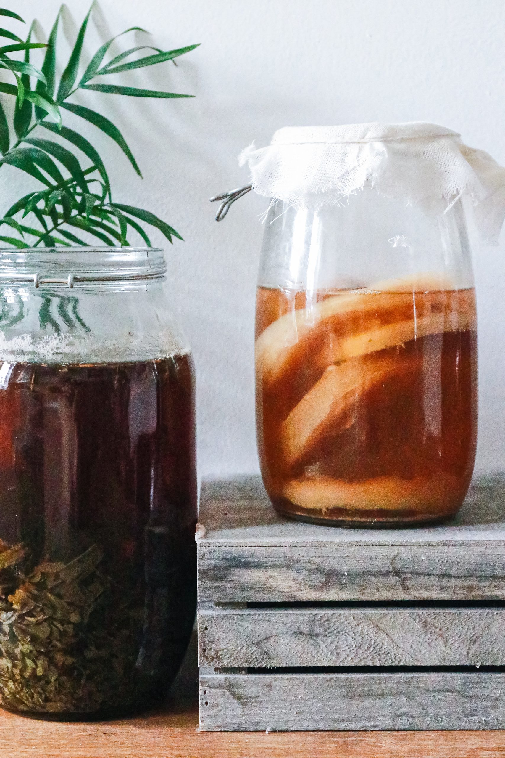 Basic sauerkraut and kombucha
