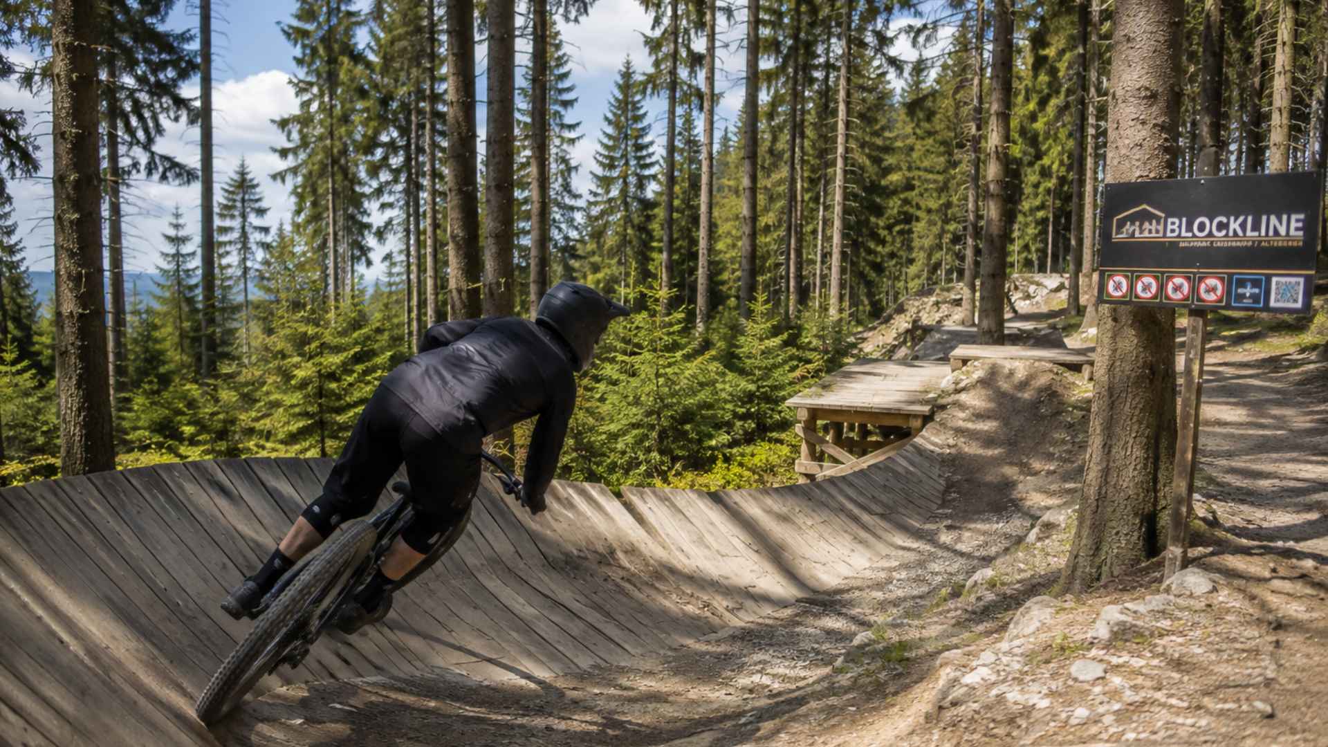 Mountain biker on the Blockline in the Ore Mountains