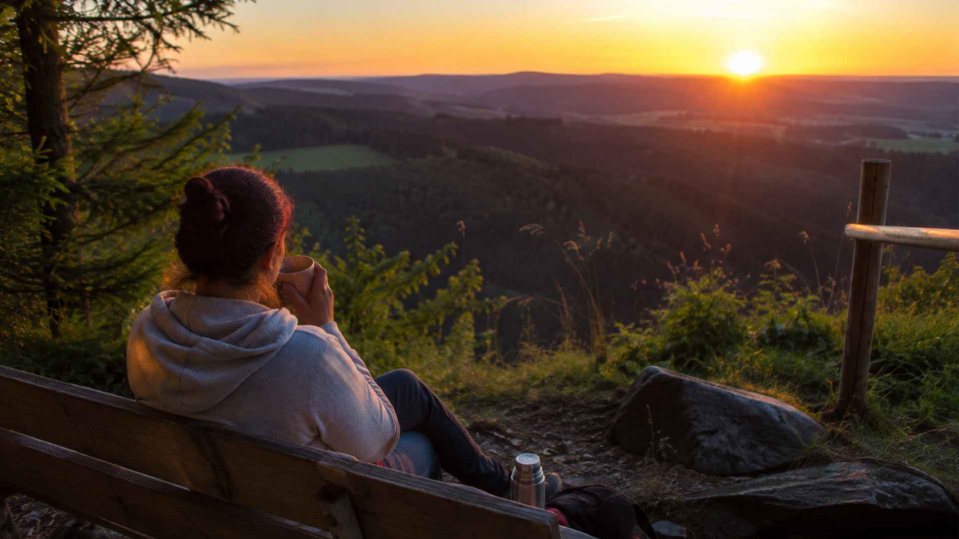 Digital detox at the Zollhaus – view of the sunset