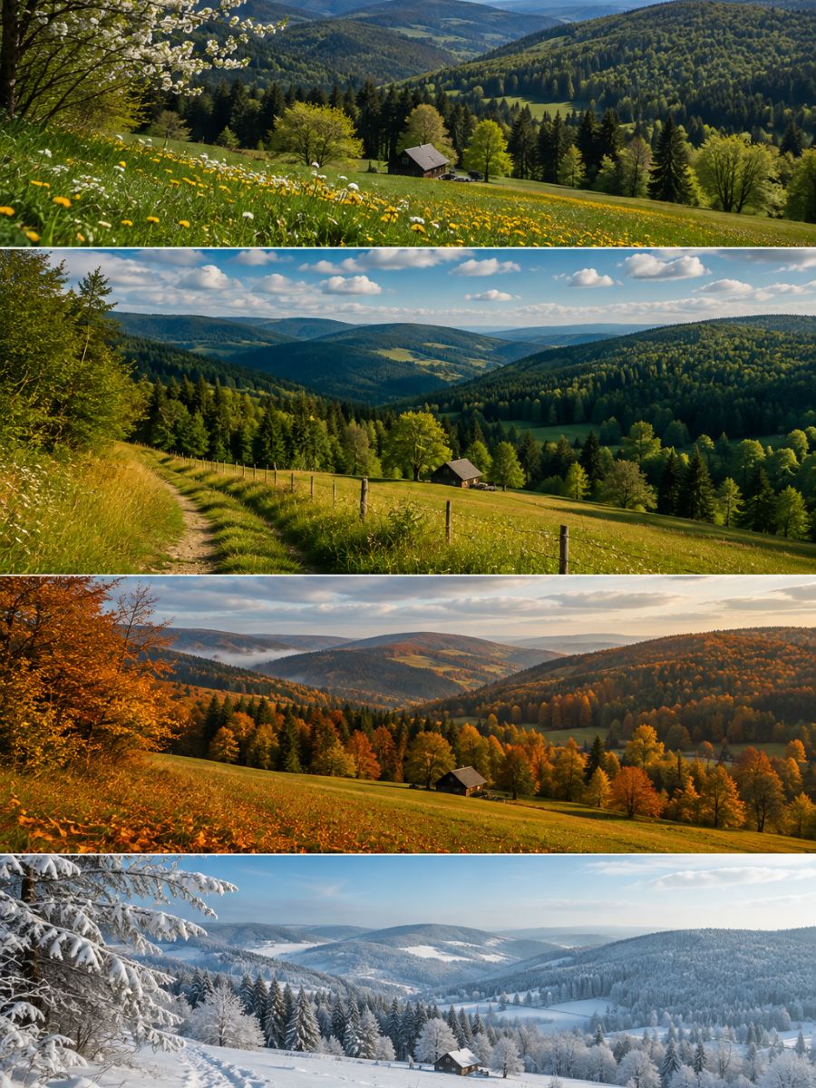 The Eastern Ore Mountains through the seasons